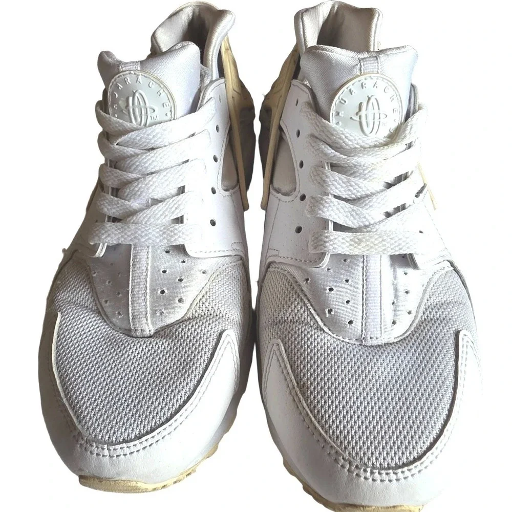 Nike Air Huarache Run GS White Sneakers 654275-110 Size‎ 6.5Y Womens 8